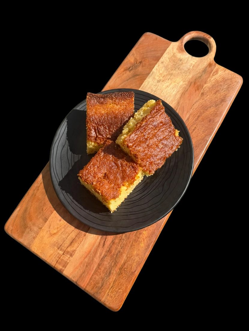 Golden honey cornbread squares